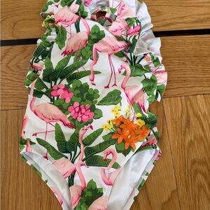 Janie and Jack Pink Flamingo Swimsuit